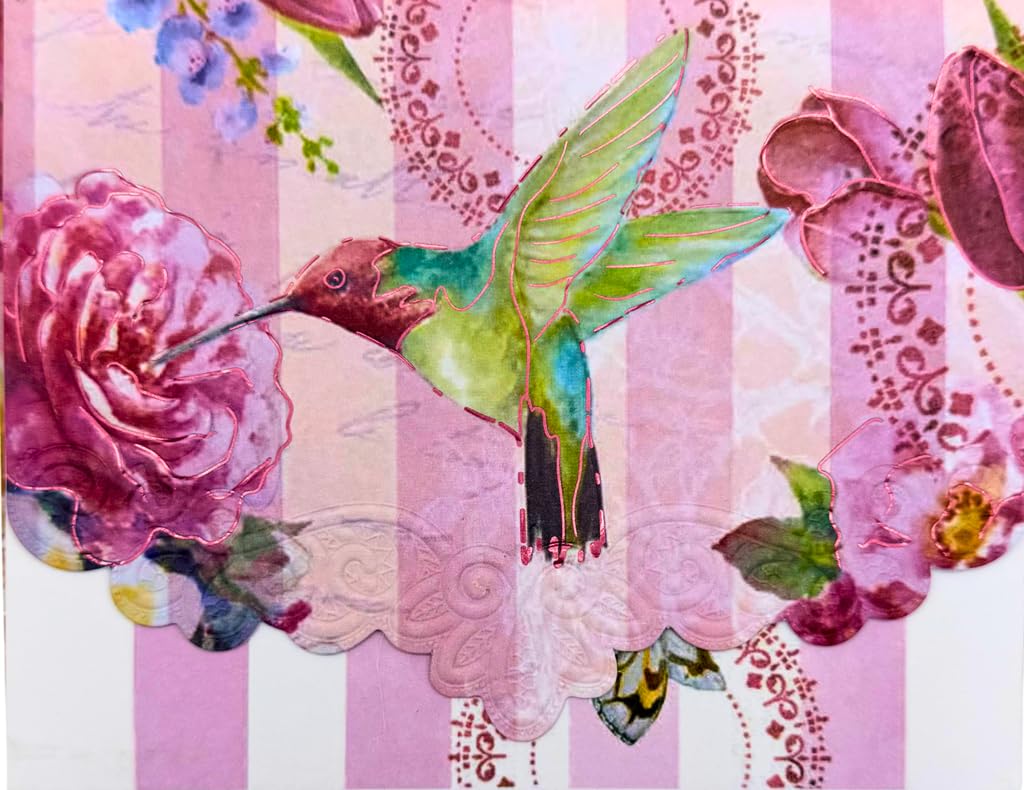 Poster Foundry Set of 3 - Bella Rose Boxed Note Cards by Carol Wilson. 10 embossed 4x5 Die-Cut Notecards and Matching Envelopes in Decorative Gift Box with Magnetic Flap. NCP2023