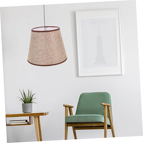 Vista 77 de GANAZONO Pantallas de lámpara de tambor – Pantalla de tela para lámpara de mesa/lámpara colgante de suelo, lino natural hecho a mano clásico moderno