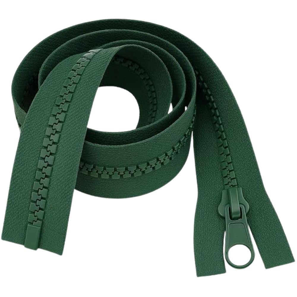 26" (66cm) Bottle Green Chunky Zip - Heavy-Duty Open-Ended Separating