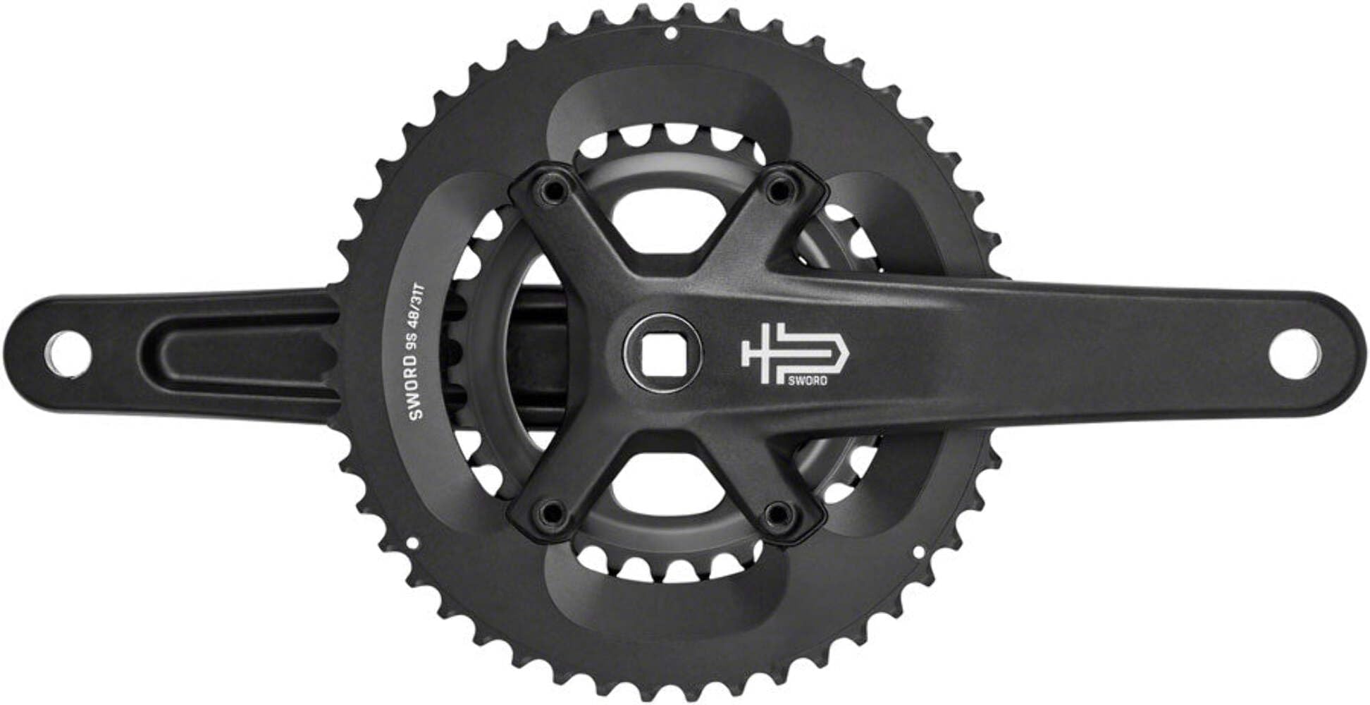 Amazon.com : microSHIFT Sword Black 2X Crankset - 165mm, 9-Speed