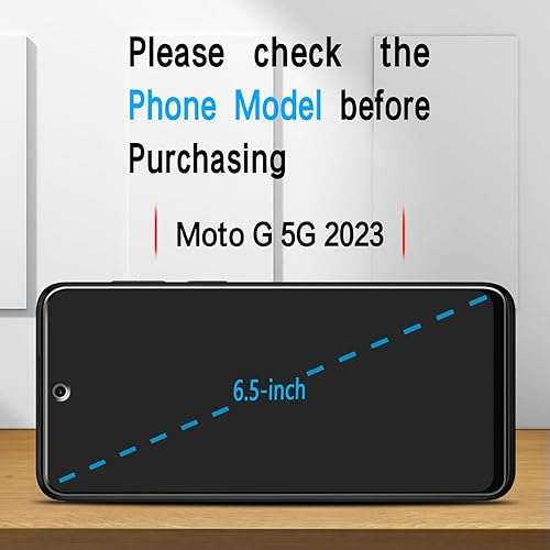 Miniatura 2 de Slanku Paquete de 3 protectores de pantalla para Motorola Moto G 5G 2023, vidrio templado, antiarañazos, sin burbujas, fácil de instalar