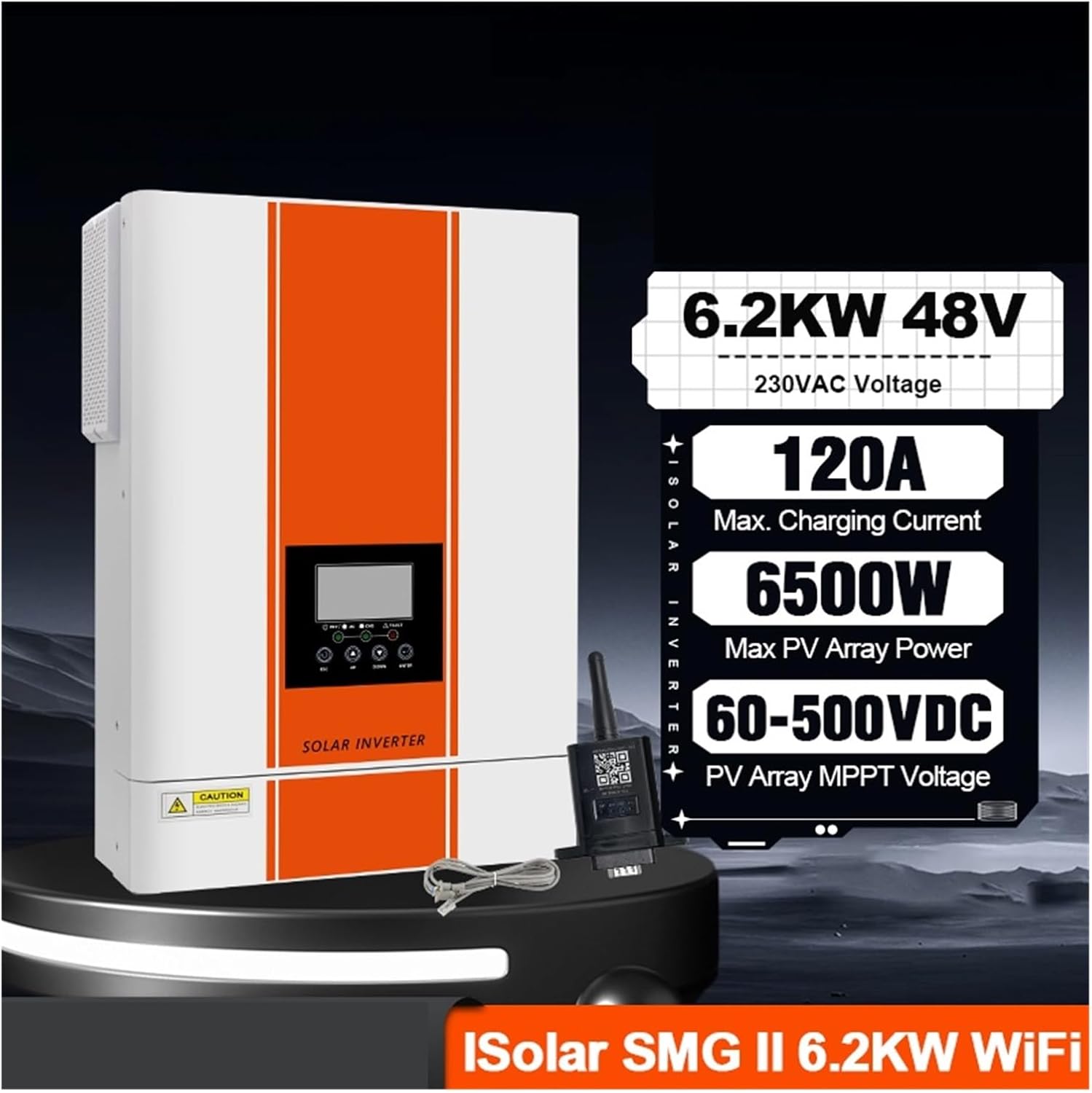 LIBODD SMG-II-6.2K-48V-Wifi Inverter with key specifications