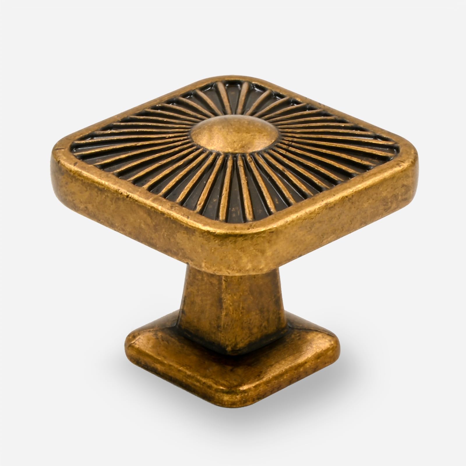 Asidrama 10 Pack Antique Brass Kitchen Cabinet Knobs, Vintage Retro ...