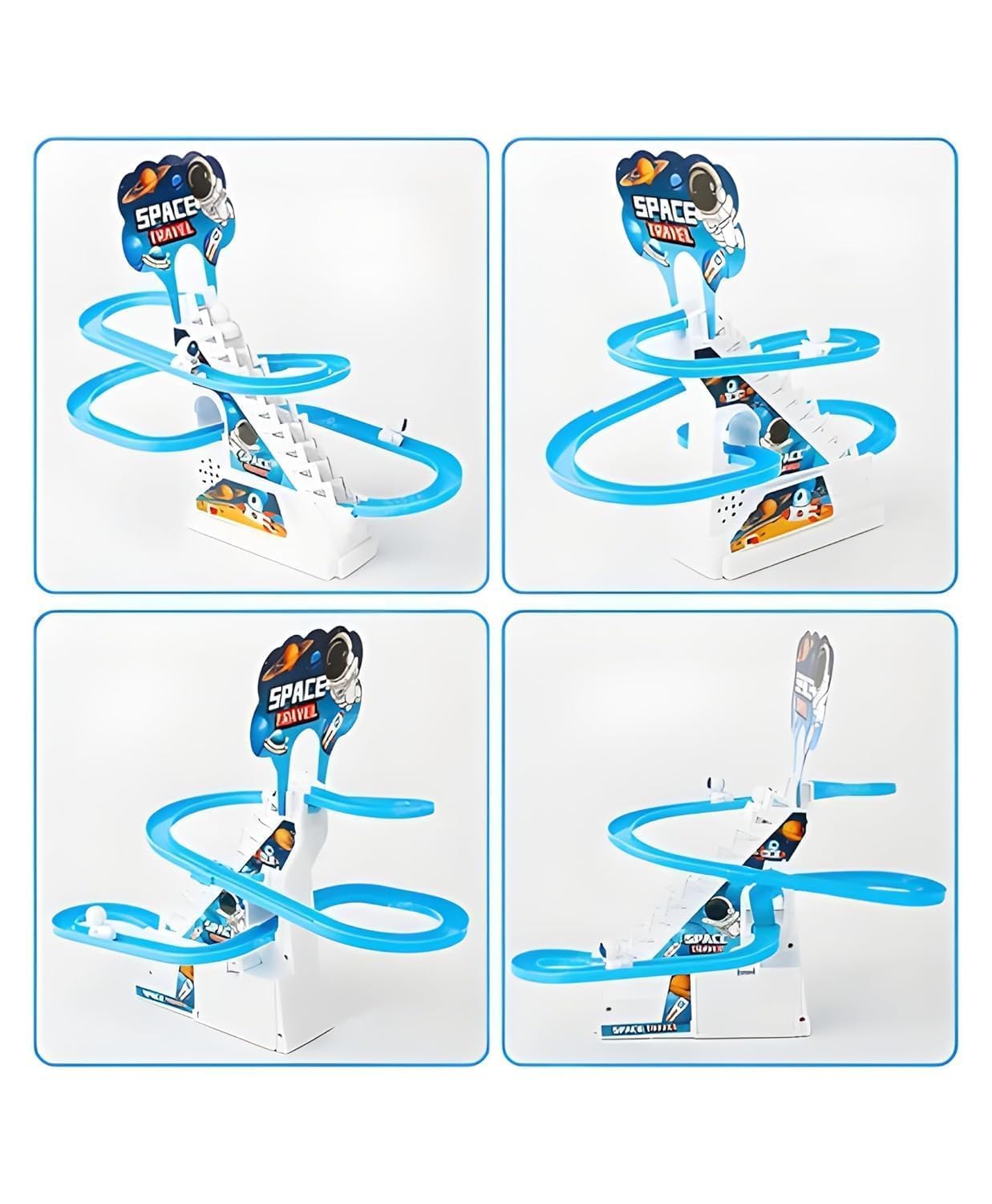 Goyal's Astronaut Space Slide Track Racing Toys for Kids - Small Space Cartoon Stair Climbing Toys for Kids, Escalator Toy with Lights and Music - 3 Space Cartoon Toy Included - Image 5 thumbnail