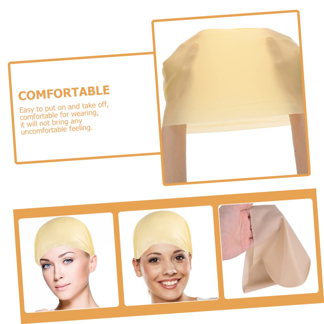 HAPINARY Bald Cap Halloween Costume Accessory 2pcs Latex Bald Head Cap for Cosplay Adults Bald Cap for Makeup Party Fav