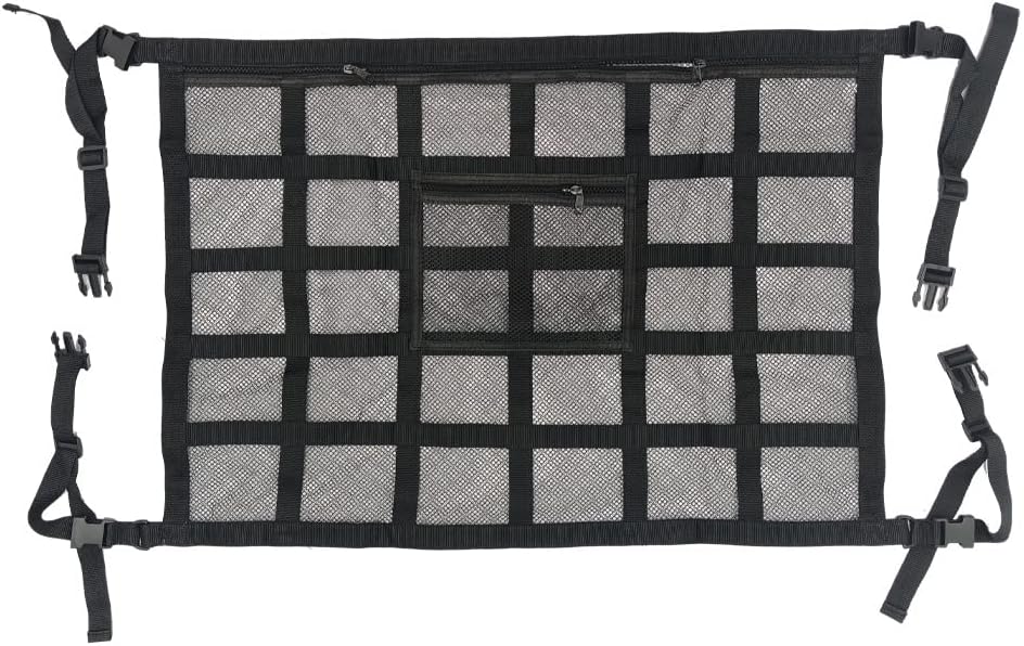 Car Ceiling Cargo Net Pocket Storage Net for smart #1 2022-2026,with Zipper Double Layer Design Car Roof Storage Organizer