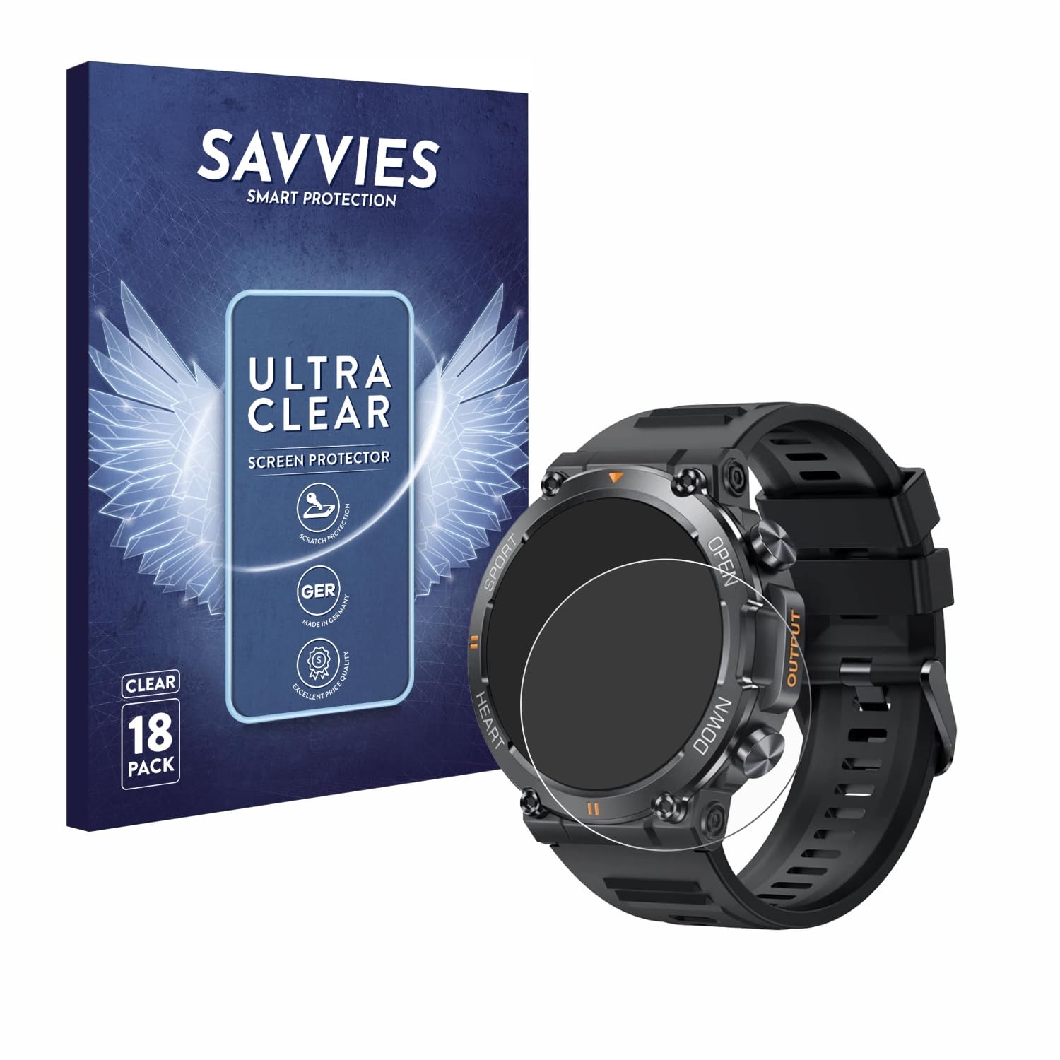 savvies 18 Pack Screen Protector compatible with Akkee Smartwatch 1.39