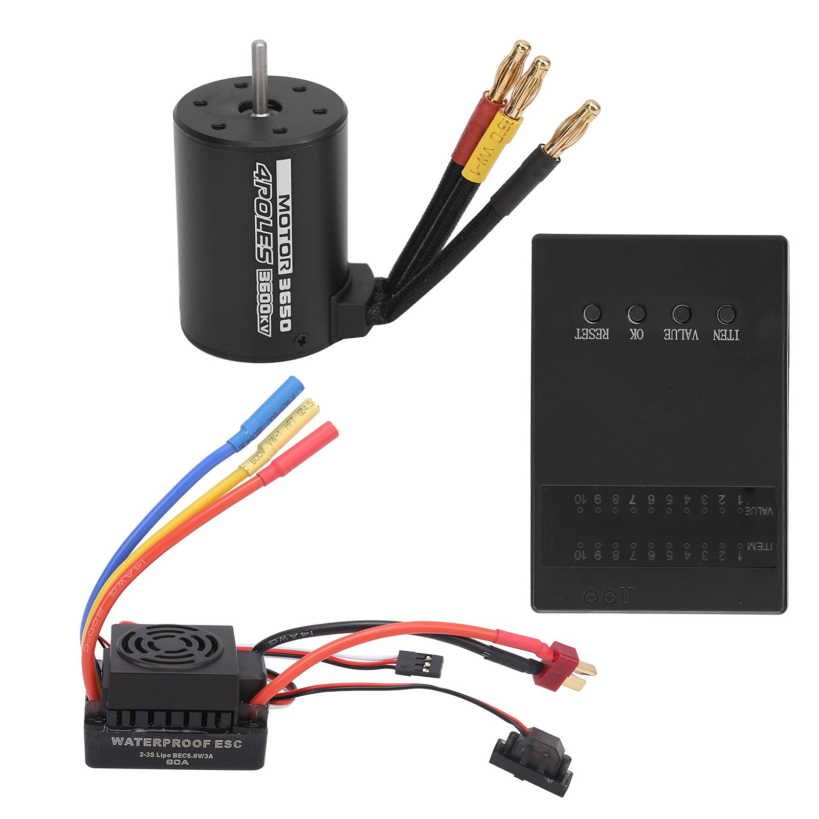 Silnik Bezszczotkowy 3650 3600KV, Wodoodporny ESC do Samochodu 1/8