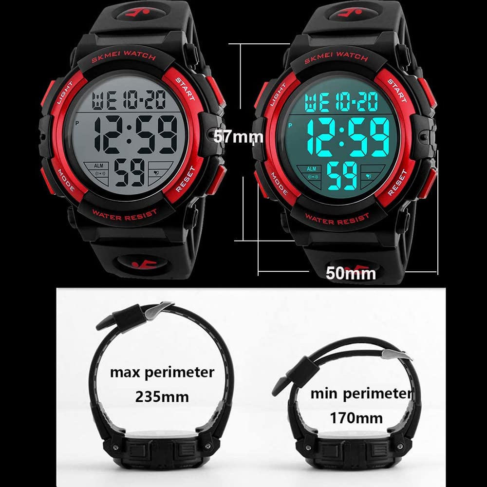 Orologio digale a LED da uomo Orologi sportivi da uomo Orologio elettronico fness Orologio sportivo milare multifunzione Orologio Regali per bambini  1511