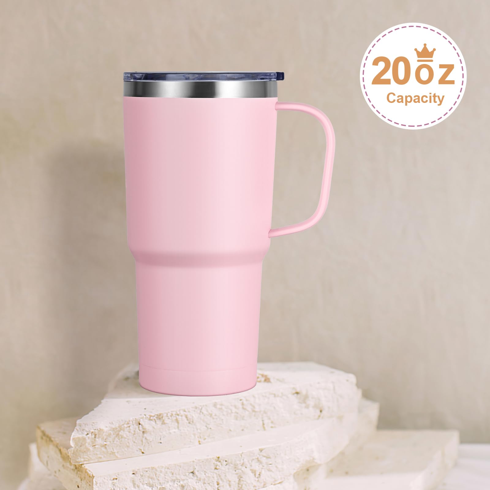 Sanda Tazza Termica Da Viaggio 900ml In Acciaio Inox, Doppia Parete, Con Manico E Cannuccia, Coperchio 2 In 1, Colore Oro Rosa