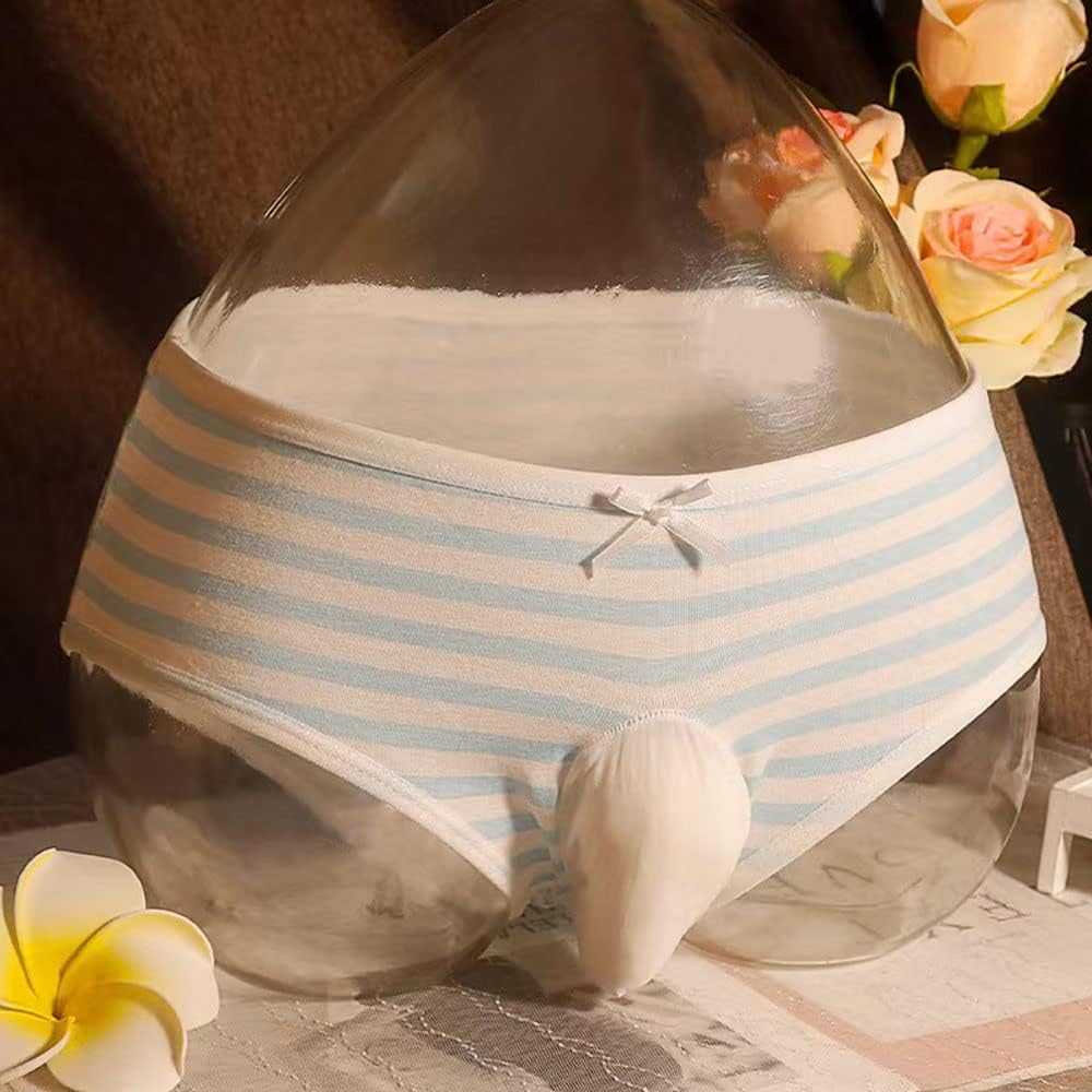 Striped Cotton Pouch Panties Underwear for Women Men Pack of 2