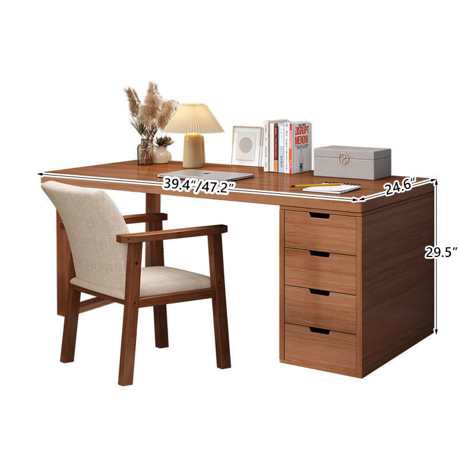 木製大型デスク 引き出し付き Amazon | コンピューターデスク 大きな引き出し4つ付き ホームオフィス