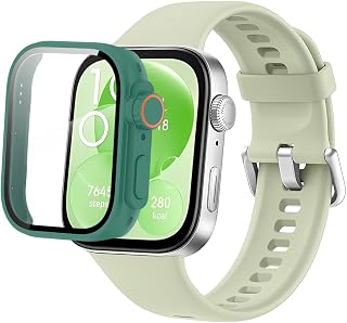 Funda protectora de pantalla para Huawei Watch Fit3, diseño integrado para una máxima protección de reloj inteligente, color verde