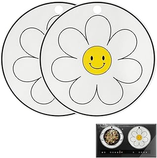 ihマット クッキングヒーターマット 2枚セット ひなぎく シリコン製 断熱マット 鍋敷き 滑り止め 焼け焦げ防止 汚れ防止 水洗い可能 耐摩耗 耐油 家庭用 電磁調理器用 26cm