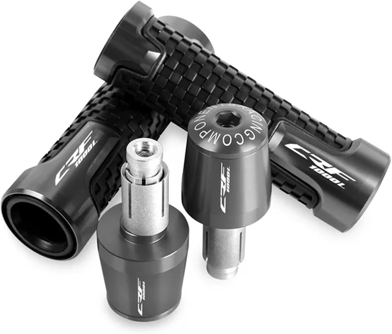 For HONDA CRF1000L CRF 1000L 2016-2022 7/8 22mm Motorcycle Handlebar Grips Ends Handle Bar Cap Grip End Plugs(1/B-SILVER)