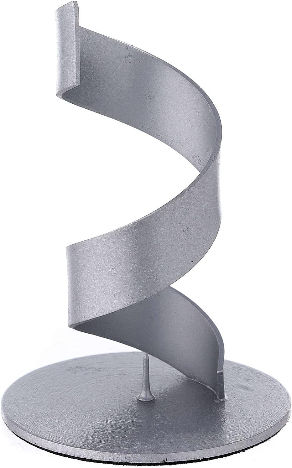 Spiral Candle Holder of Brushed Aluminium 1 1/2 in