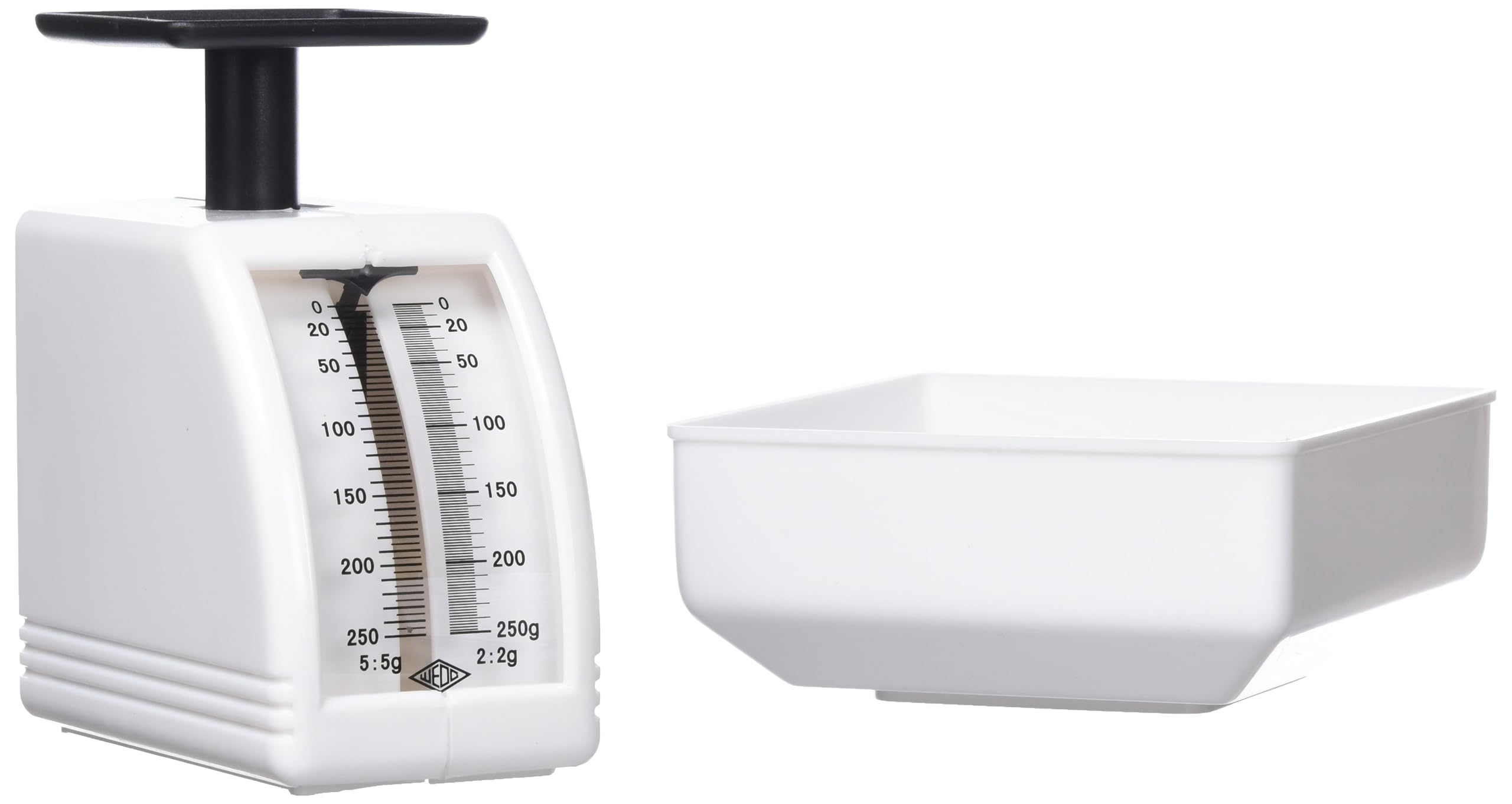 Wedo 249862000 Handy Bilancia a Molla con Vaschetta 250 g, Bianco