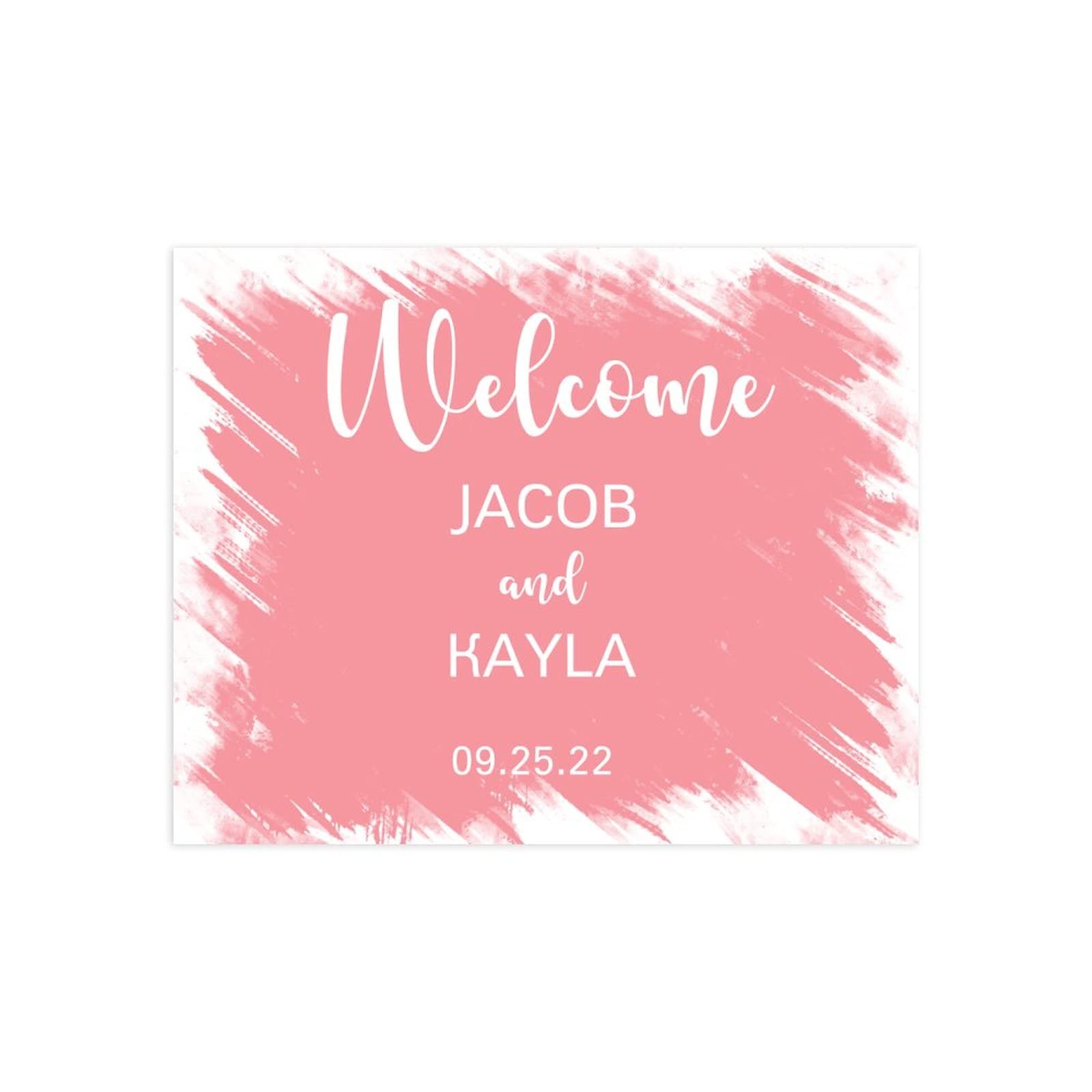 Edytowalny minimalistyczny znak ślubny spersonalizowany 'Welcome To Our Wedding Sign Customized with Your Names and Dates' znak powitalny rustykalny motyw leśny wydarzenia 45 x 61 cm