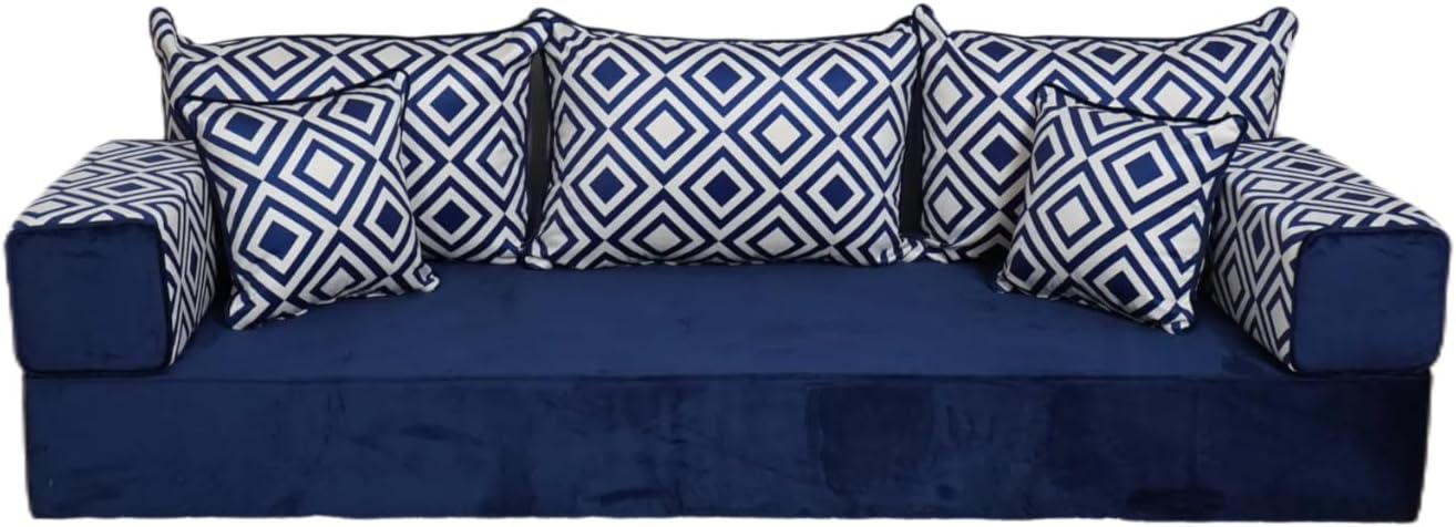 arabicsofa Handmade Turkish Floor Sofa with Backrest Pillows – Arabic Diwan Floor Cushions for Living Room