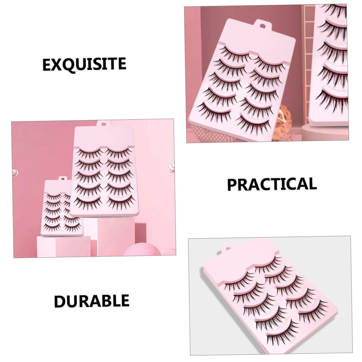 minkissy 50pares Pestañas Postizas Extensiones De Maquillaje Para Mujeres Kit De Pestañas Falsas y Ligeras Diseño Clásico y De Usar y Almacenar