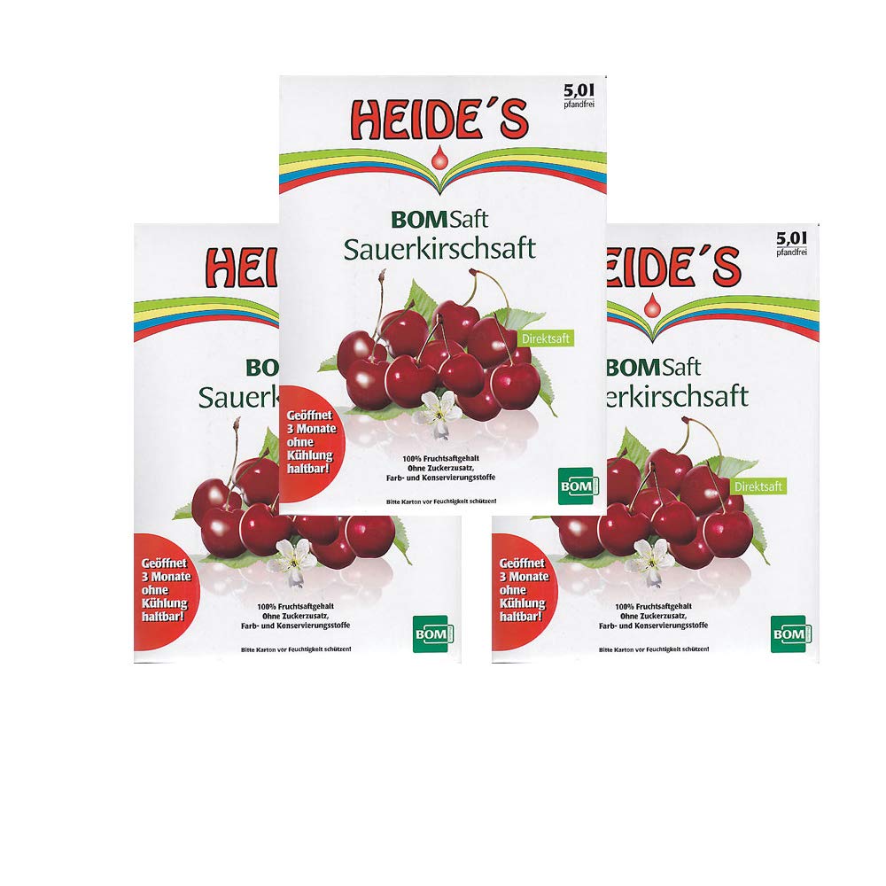 BOMSaft Sauerkirsche naturbelassen - 3er-Pack, 3 x 5 Liter
