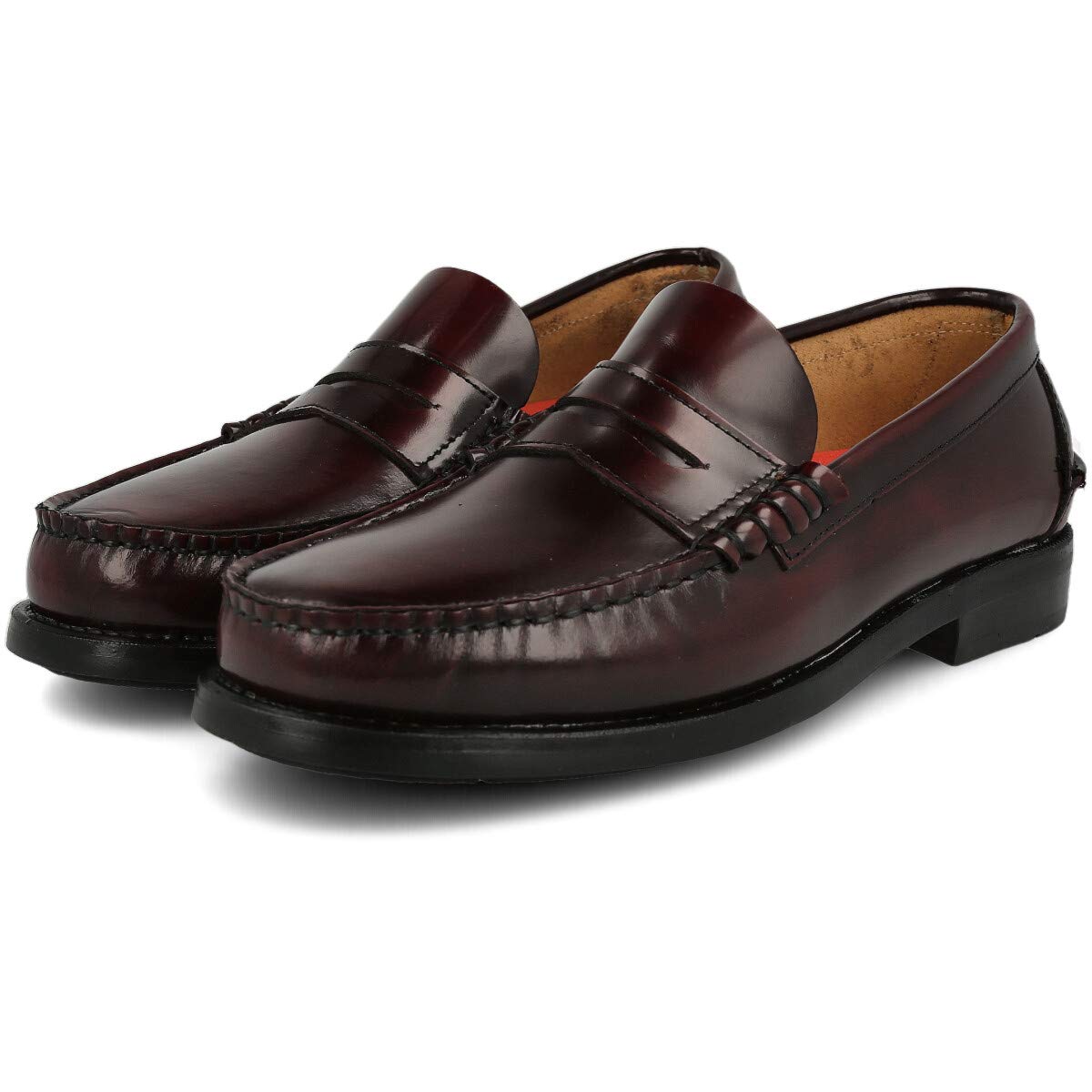 Mocassini Scarpe Loafer in Pelle da Uomo, Prodotto in Spagna. Scarpe Classiche Mascherina e Nappe per Cavaliere, Suola in Gomma Molto Flessibile, Pelle Antirughe
