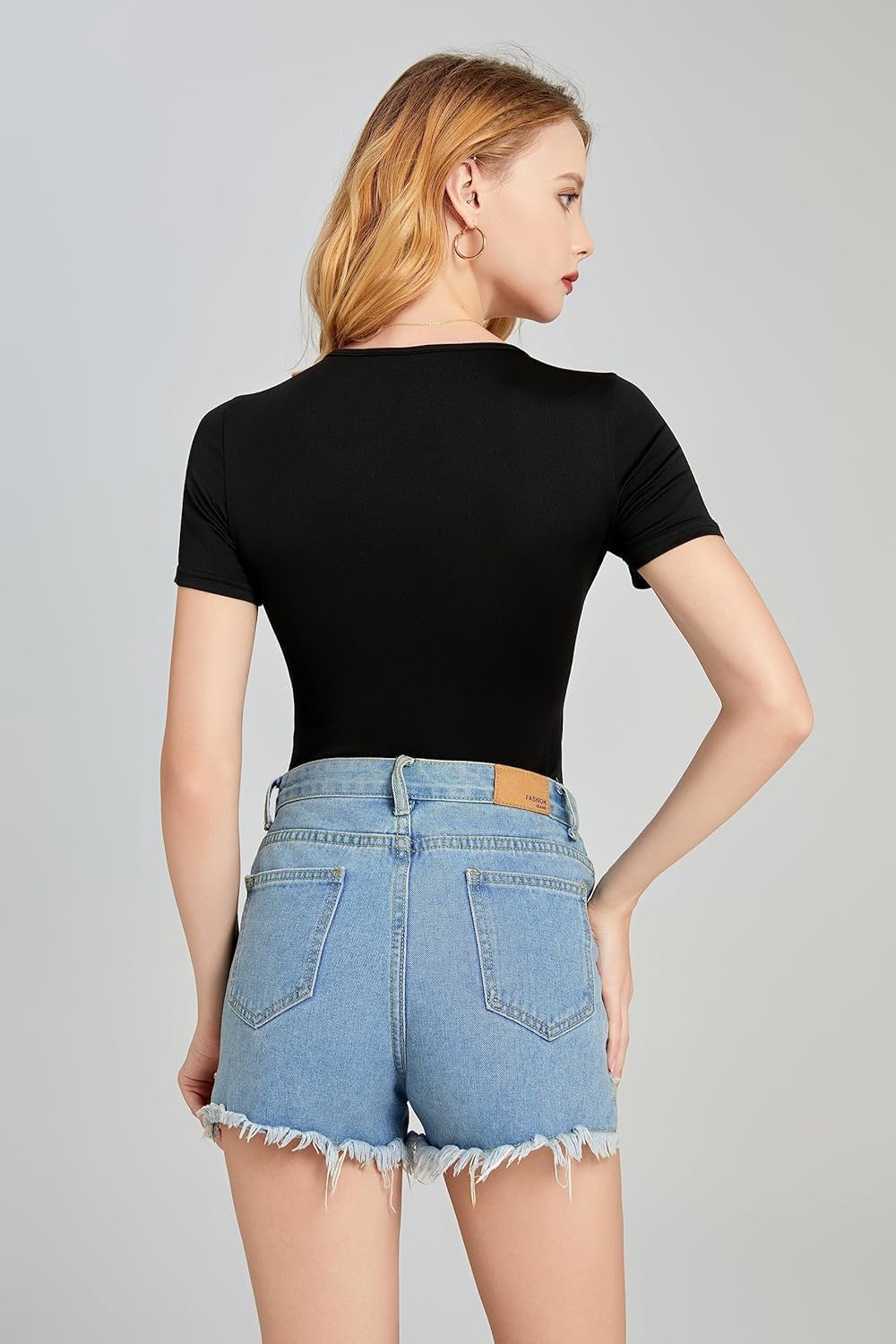 Body Manche Courte Femme Bodysuit Col V Torsadé Sculptant Gaine Amincissante Top Basique Élégant Bodys pour Quotidien Soirée Confortable Moulant String
