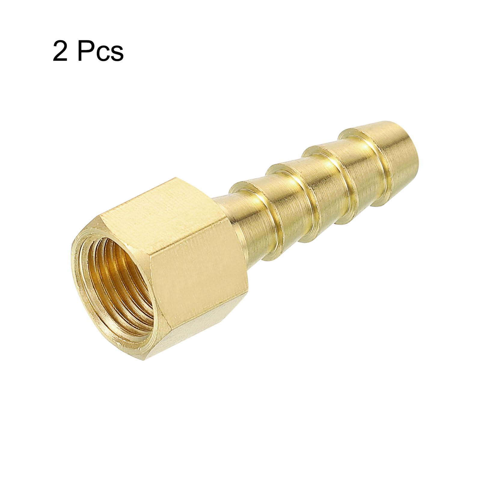 QUARKZMAN 2pz Raccordo a Barbetta in Ottone, 1/4" Barbetta x 1/8" Npt Femmina Raccordo per Tubi in Ottone per Collegare Tubi Dispositivi Meccanici Attrezzature Idrauliche