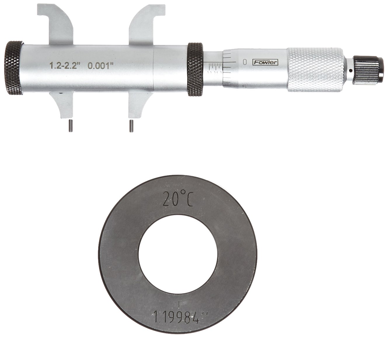 Fowler 52-275-005 Xtra-Range Inside Micrometer, 0.2-2.2" Measuring Range, 0.001" Graduation, +/- 0.0002" Accuracy