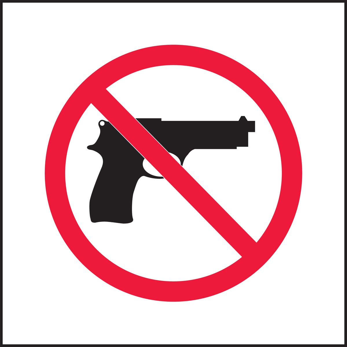 Panneau d'interdiction des armes pour hall d'accueil et bureaux - 2