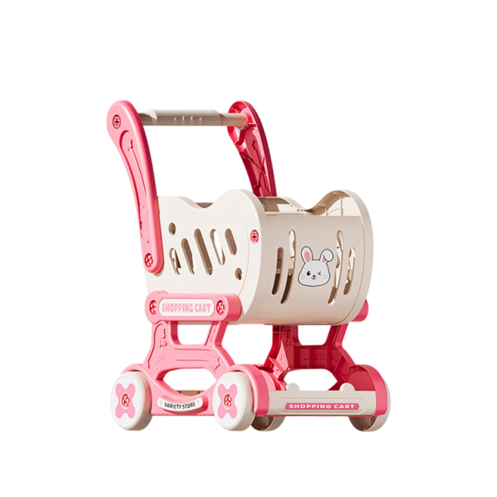 Harilla Carrelli della Spesa, Carrelli a Mano per Supermercati, Carrelli della Spesa Giocattolo, Giocattoli Interattivi per Bambini Piccoli per L'apprendi, Rosa