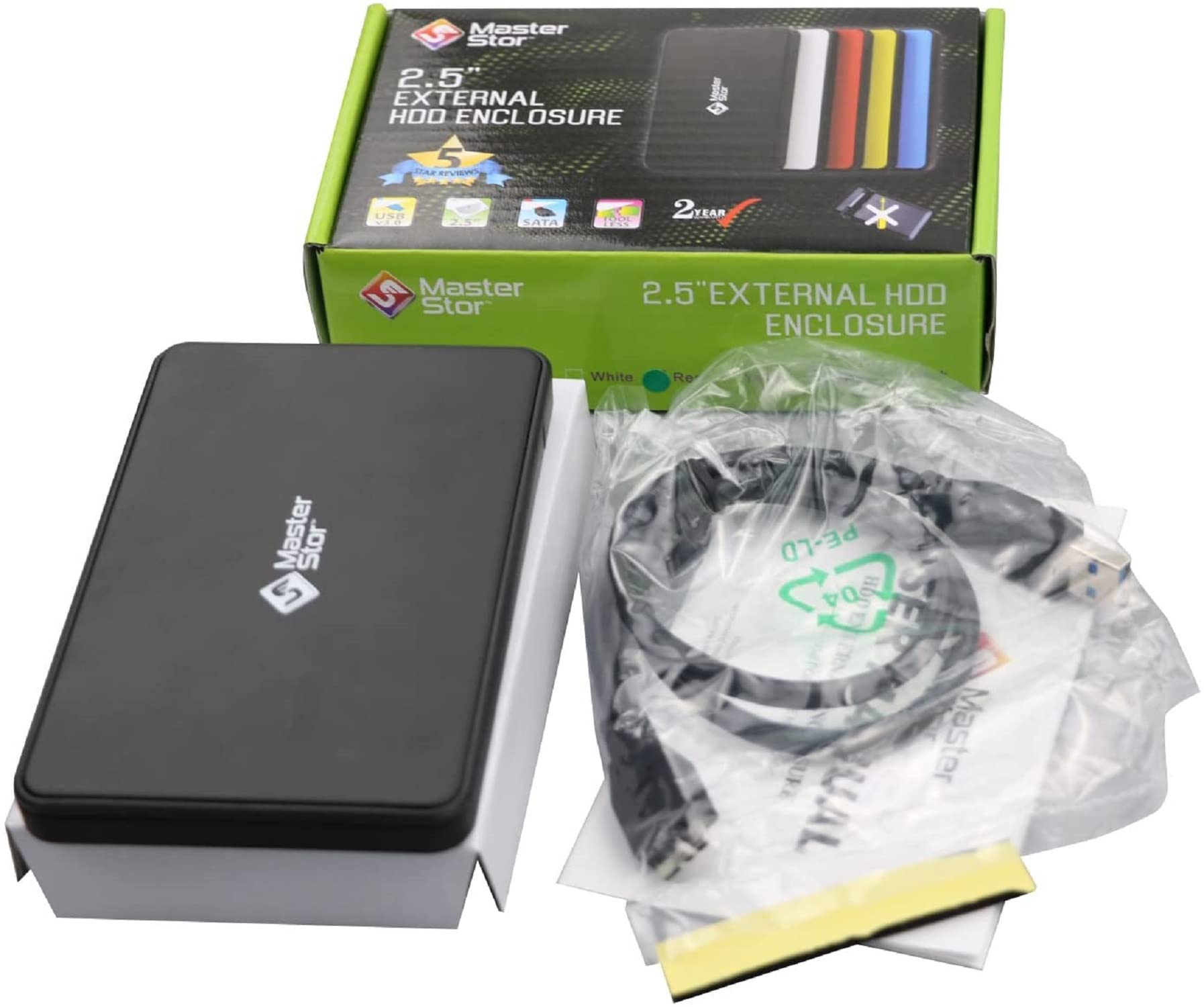 Peak Health MasterStor GB - Disco duro portátil USB 3.0 súper rápido para Mac, Mac Book y Windows Disco duro externo portátil - todos los GB diferentes disponibles (500 GB, negro)