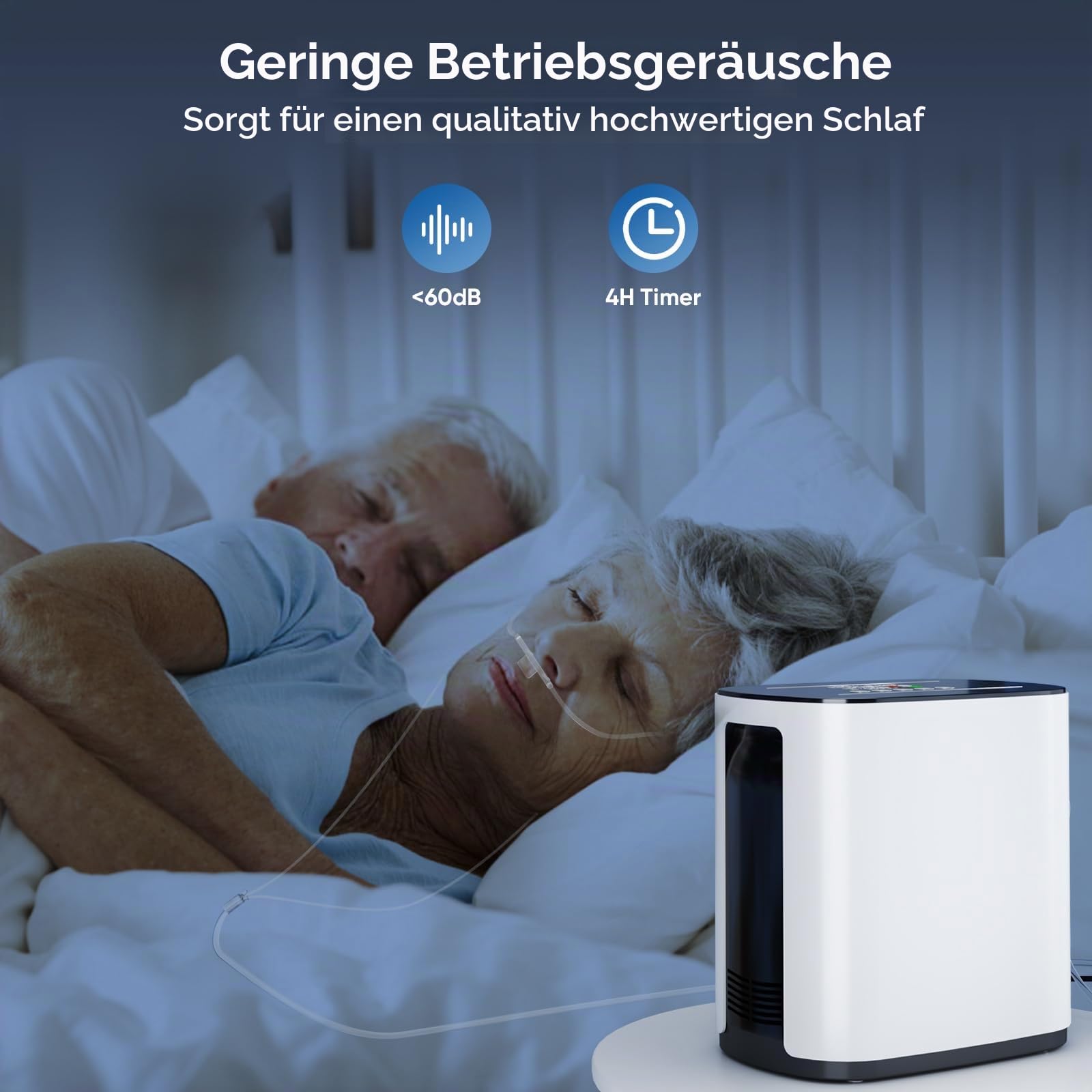 Tragbarer Sauerstoffkonzentrator,Sauerstoffkonzentrator für Zuhause,Tragbar Sauerstoffgerät 1-7 L/min,90%,Sauerstoffkonzentrator Mit Fernbedienungsfunktion,Intelligente Stimme,Timerfunktion