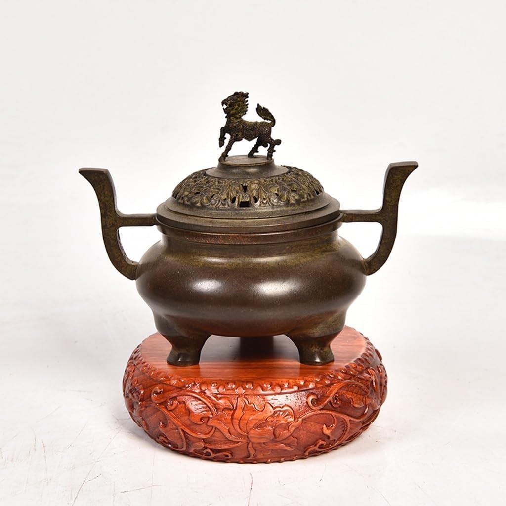 BABETT Bonsai Pedestal Vase Pedestal Stands Flower Pattern Wood Carving Base Solid Wood Base Vase Stone Jade Teapot Aquarium Buddha Statue Base Decoration Planter Stand Plant Holder (Size : A)