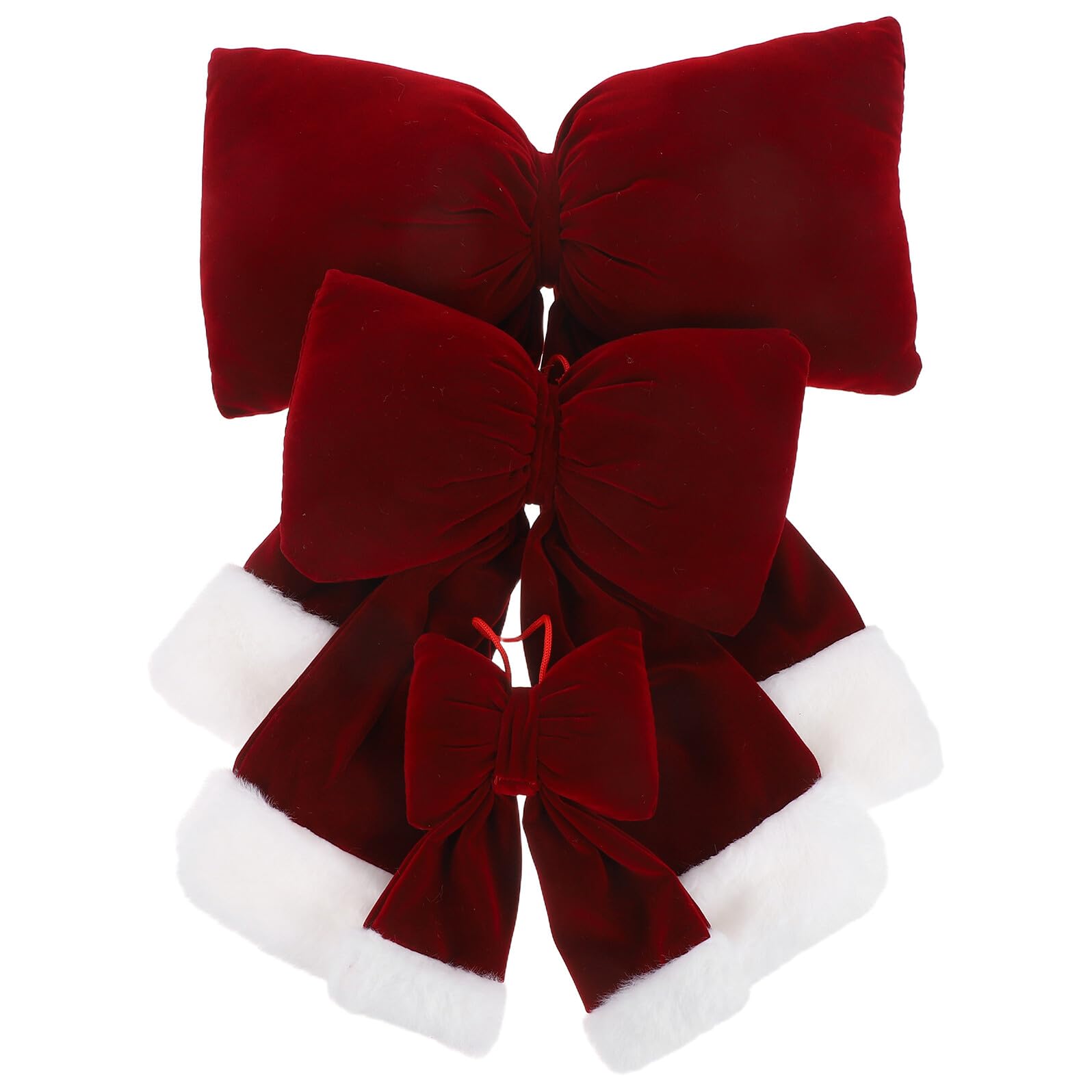 ABOOFAN 3piezas Lazo Navideño de Franela Color Oscuro para Árbol de Navidad Decoración de Pared Lazos para Guirnaldas Navideñas por Paquete