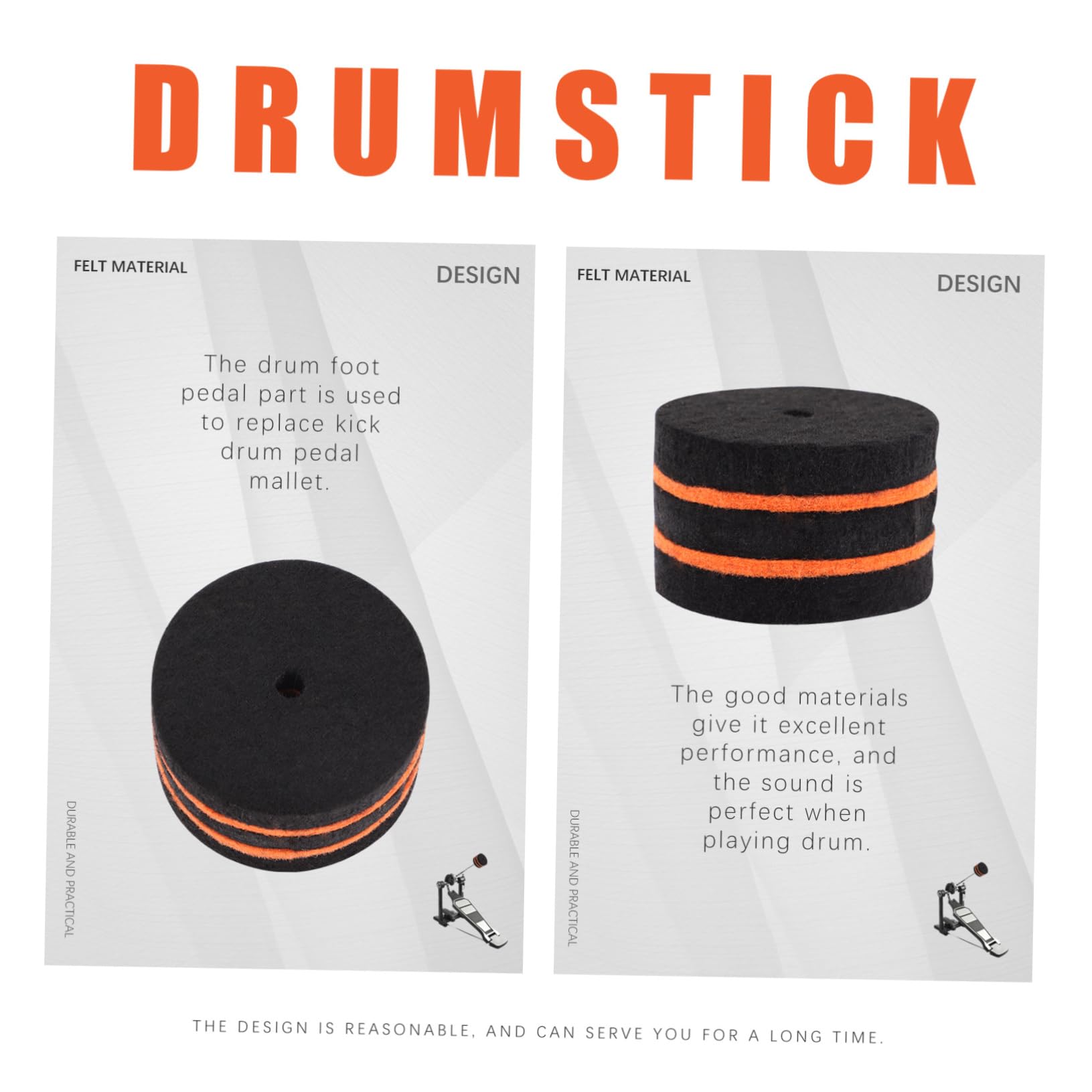 ifundom Drum Pedal Hammer Replacement Hammer Head for Drum Pedal Felt Materials