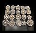 L'VOW Gold Crystal Pearl Brooches Brooch Pins Wedding Corsage Bouquet Kit Pack of 12