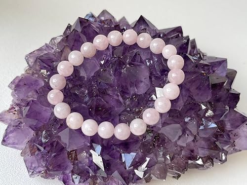 Miniatura 6 de DHYANARSH Pulsera de cuentas de piedra de cuarzo rosa, cuentas naturales certificadas de 0.315 in para amor incondicional