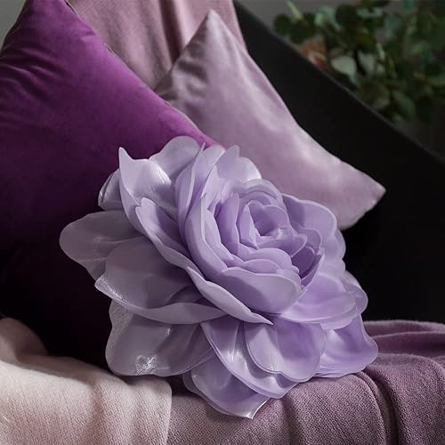 Miniatura 8 de JWH Fundas de almohada con diseño de flores en 3D, estéreo, decorativas, estéreo, floral, fundas de almohada redondas, para dormitorio, cama, sofá,