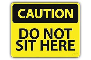 Caution Do Not Sit Here Slogan Sign Sticker Decal Design - 8"...