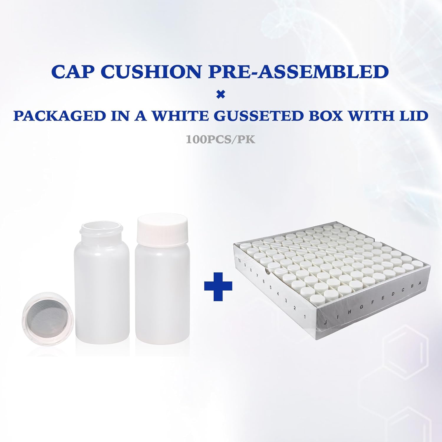 ALWSCI 20 ml HDPE Scintillation Vials, Liquid Sample Scintillation Counting Vials, 22-400 White Screw Cap, Silver Aluminum Foil PE Liner, 100 PCS