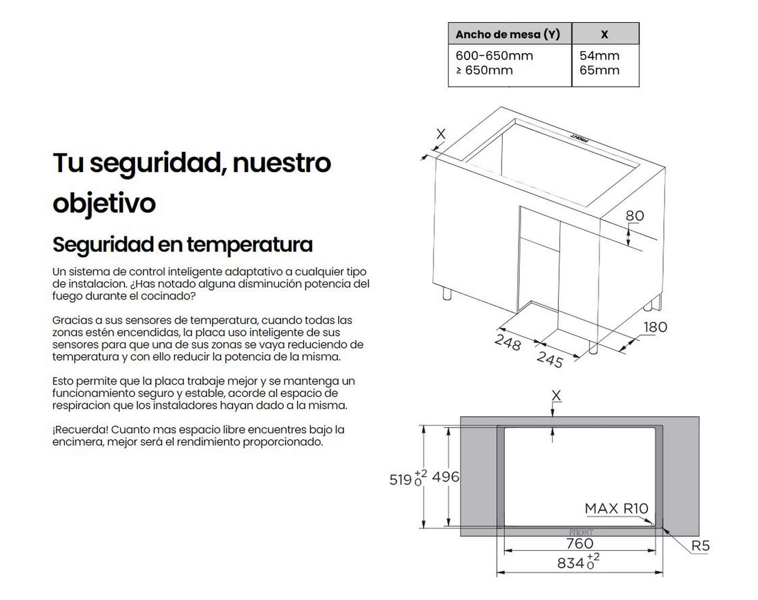 INFINITON Placa de Inducción con Extractor HH-W83A874, 8 Zonas de Inducción, 8 Niveles de Potencia, Boost, 659 m3/hora, 67 dB, Crystal Black