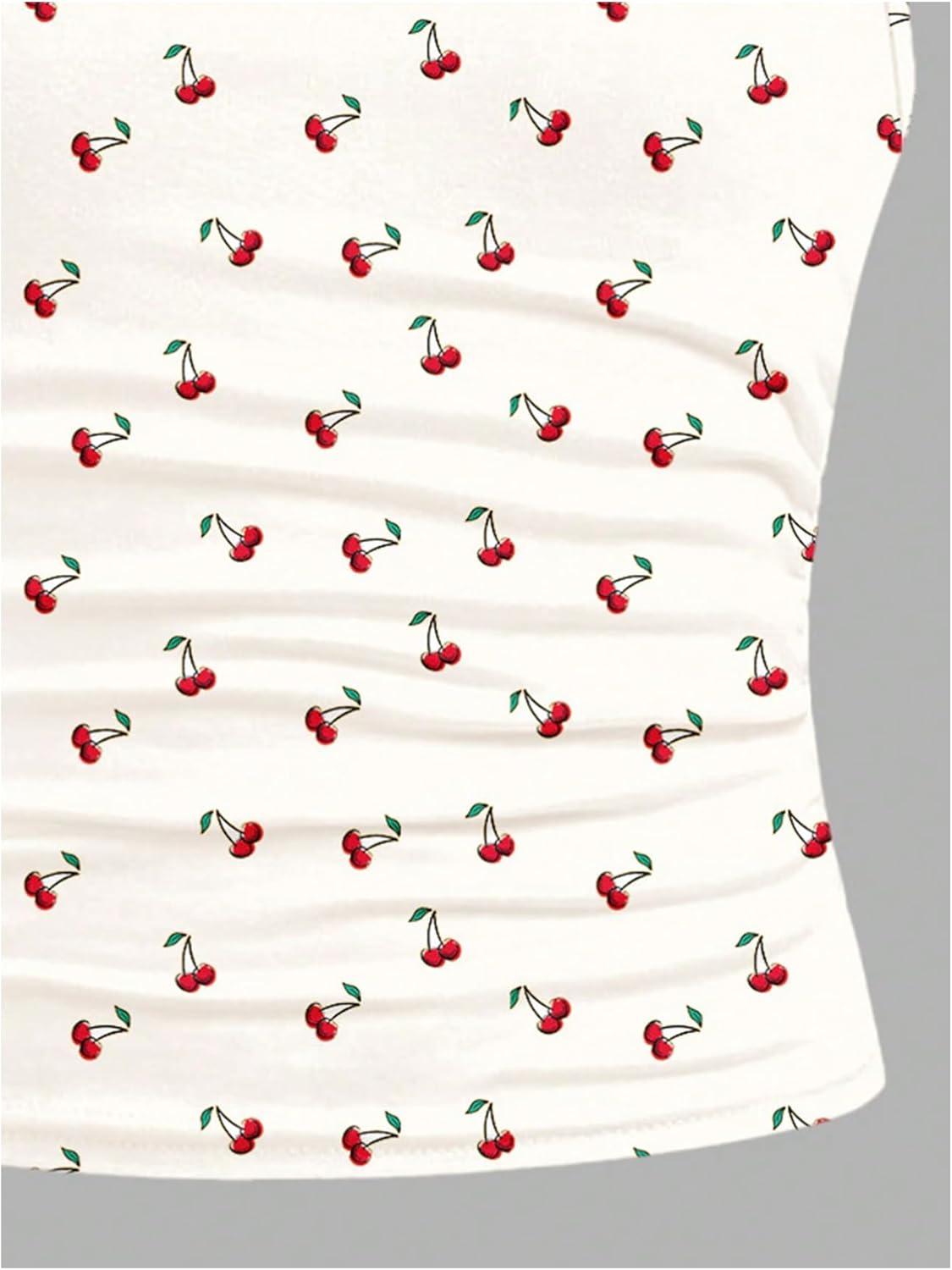 Floerns Girl's Cute Bow Print Camisole Tops Ruched Sleeveless Spaghetti Strap Top - Image 4