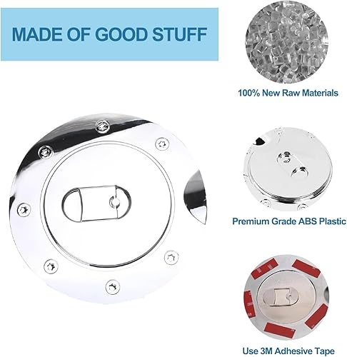 Miniatura 2 de Tapa de depósito de combustible triple cromada para Dodge Ram 150025003500 2009-2017, cubierta de puerta de gas de repuesto ABS cromado de alto