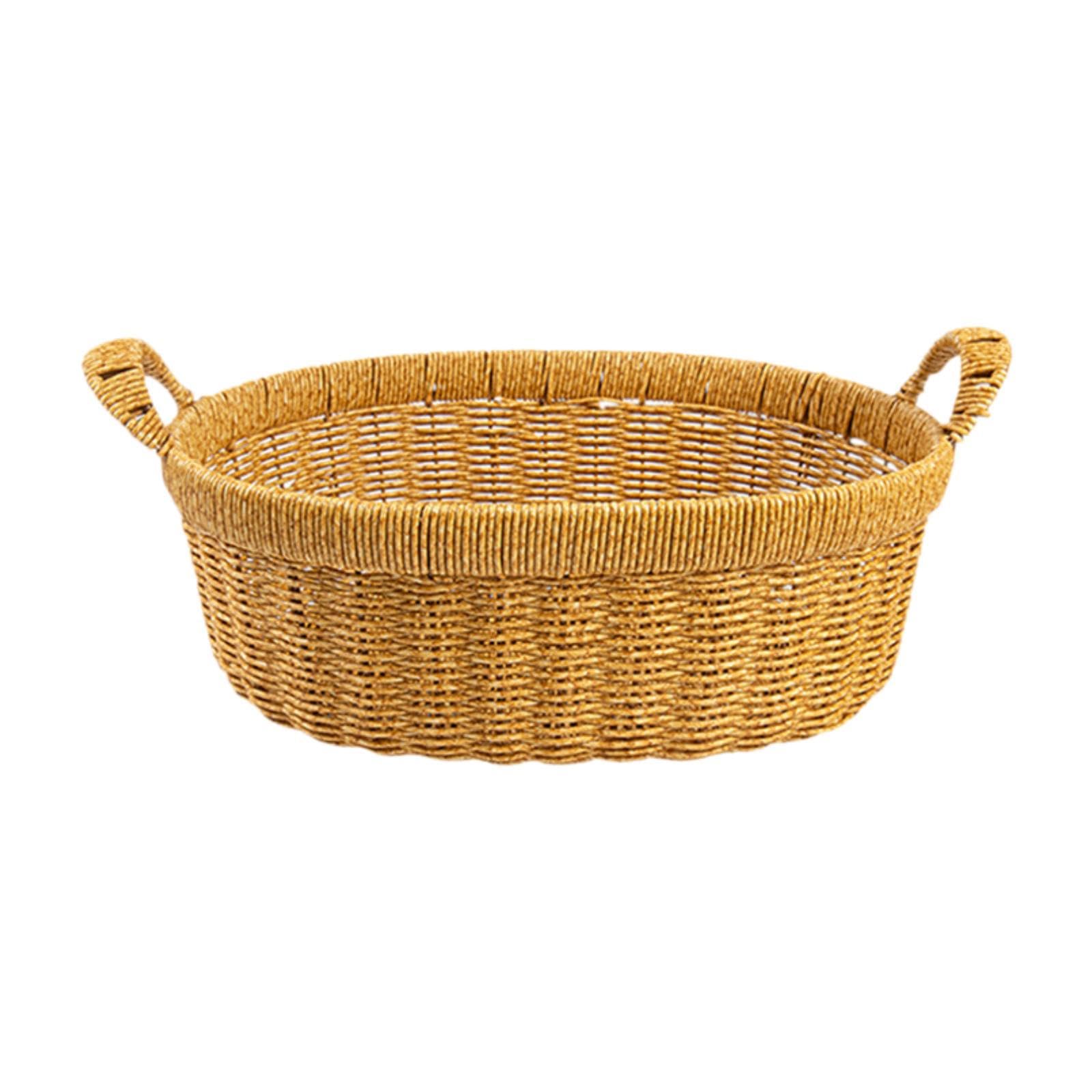 Panier de rangement cuisine pour éliminer le désordre, plateau de table tressé à poignées L