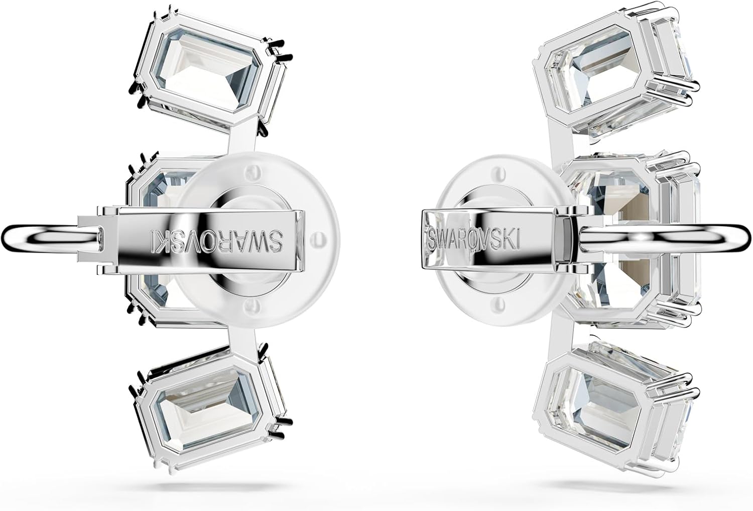 Swarovski Millenia Clip Earrings, Octagon Cut, Clear, Rhodium Finished