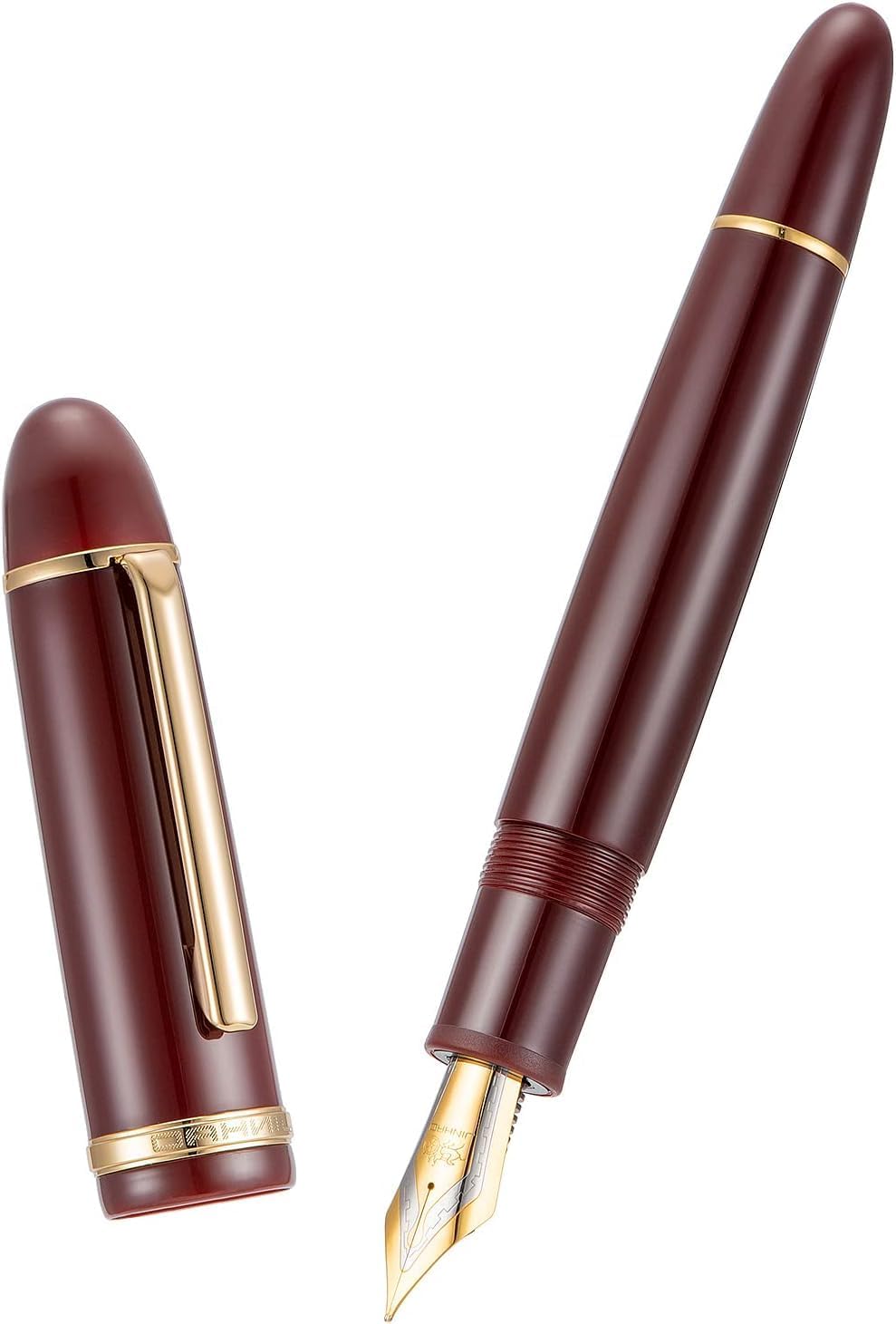 Fountain Ink Pen With Refill Converter Pump. Elegant Plastic Body Fountain Pen with Fine Nib(0.5mm). Zero Ink Leakage Smooth Writing Ink Pen (Jinhao X159 Wine Red)-image-39