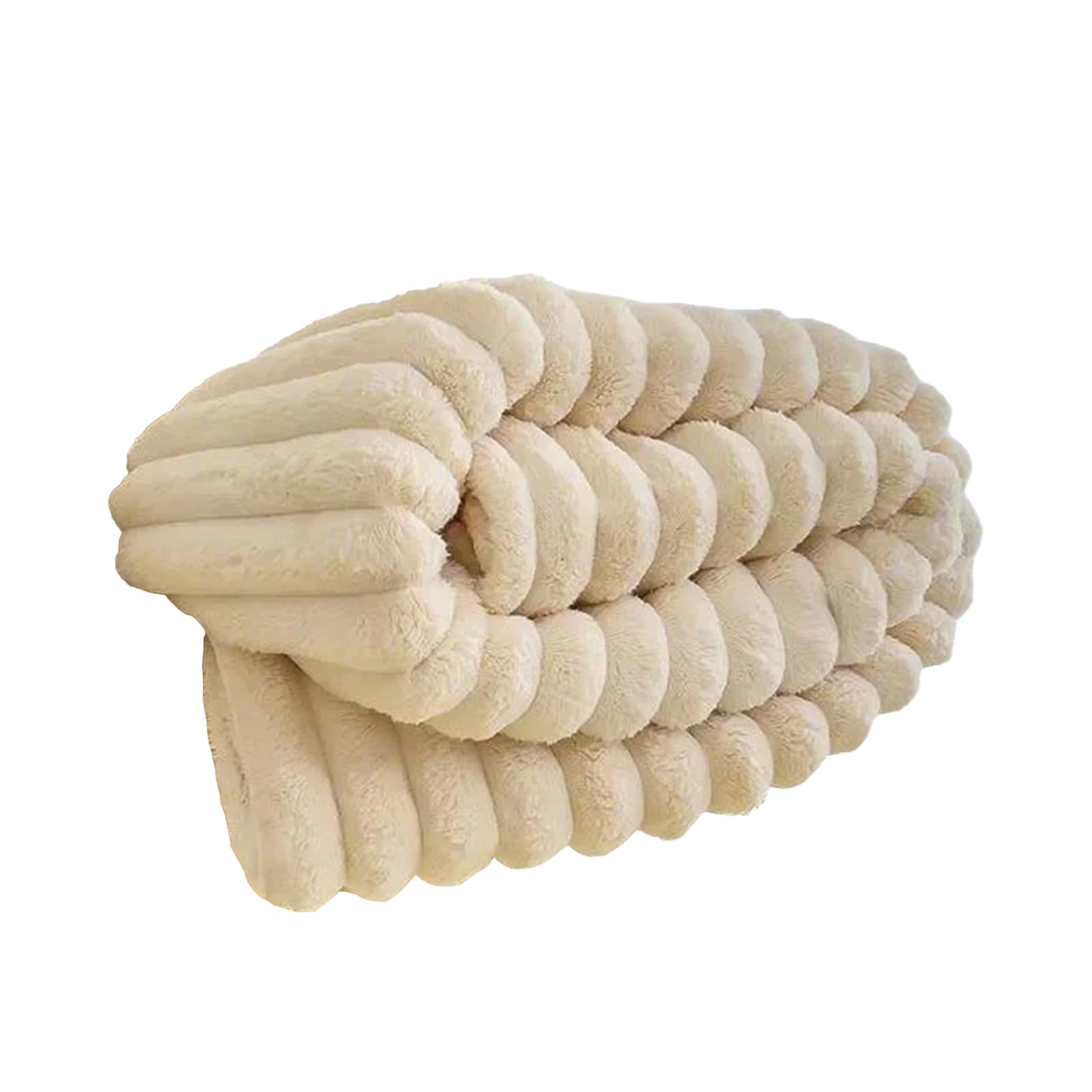 Carotoe Milky White Coziness Faux Furry Blanket Soft Furry Bed Throw Blanket Bedspreads For Living Room Or Bedroom Décorations Cream Color