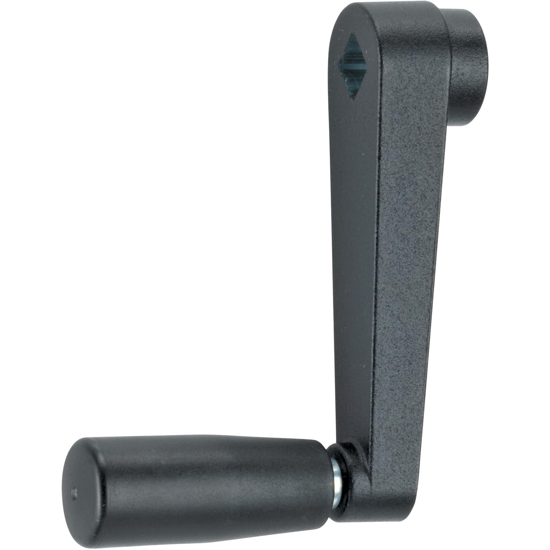 HALDER 24330.0422 Hand cranks/die-cast zinc, Black/Textured Matte, l=64 mm/s=10 mm