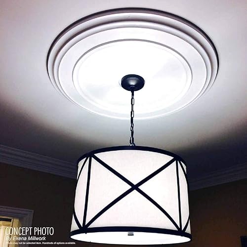 Miniatura 23 de Ekena Millwork CM13TI Tirana Medallón de Techo, 13 78 "OD x 3 34" ID x 1 14 "P, fábrica imprimado